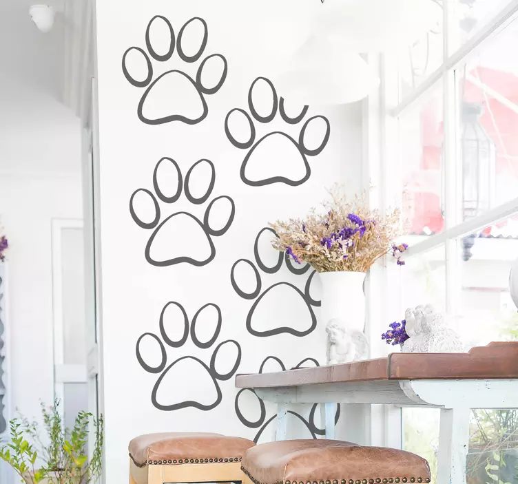 Paw Print Concept wall sticker - TenStickers