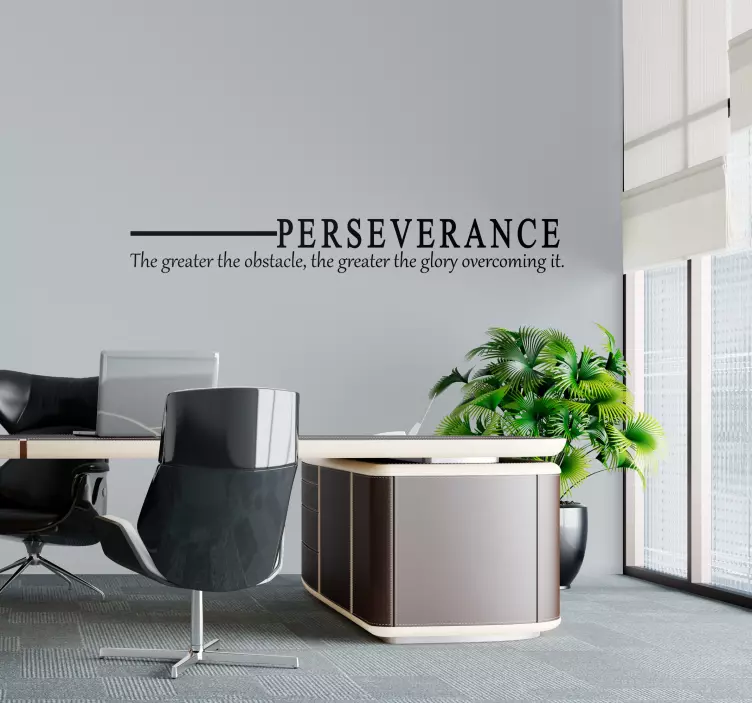 Perseverance inspirational quote office wall decal - TenStickers