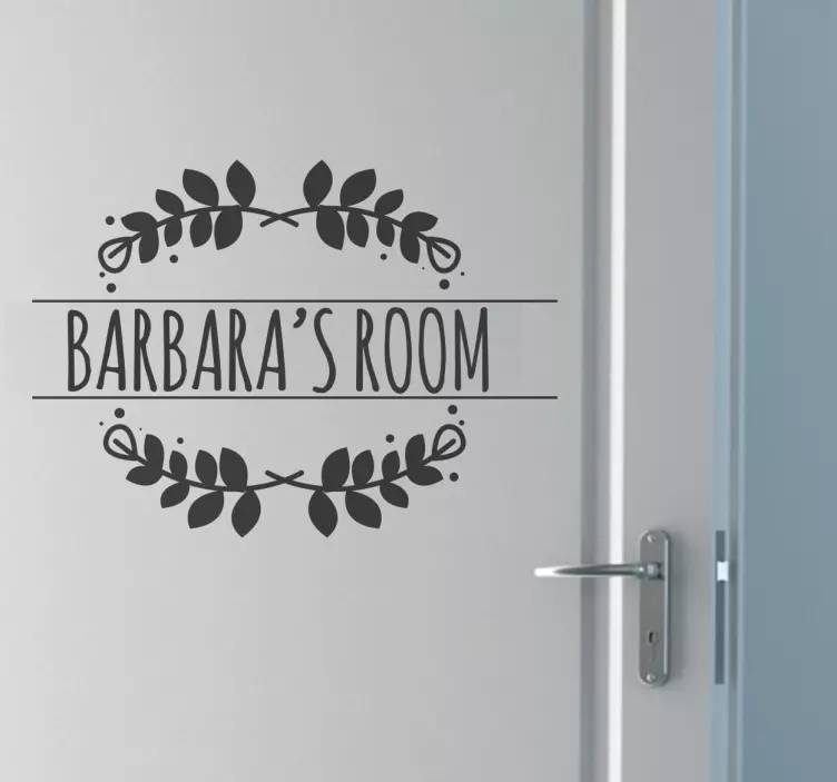Personalised Leaves Door Decal - TenStickers