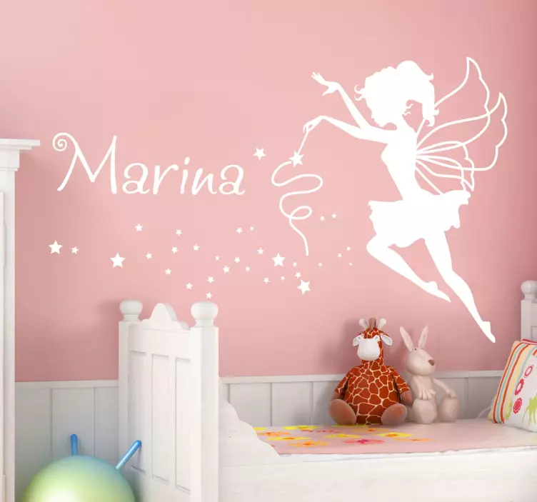 Customised name fairy wall sticker - TenStickers