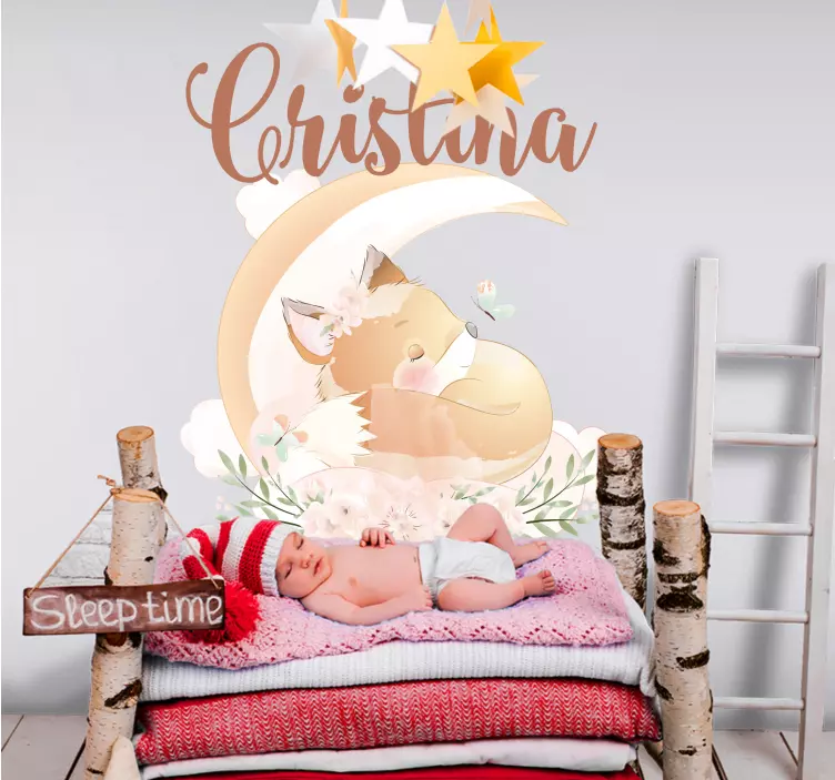 Personalized Fox Design wall stickers for kid - TenStickers