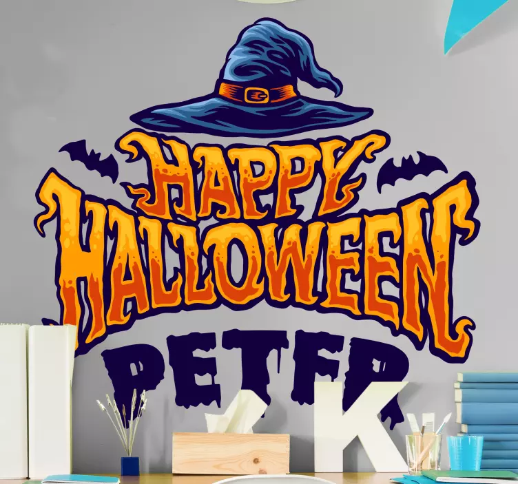 Personalized happy halloween sticker - TenStickers