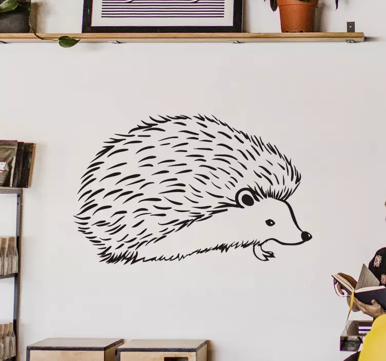 Pet wall art charming hedgehog decor - TenStickers