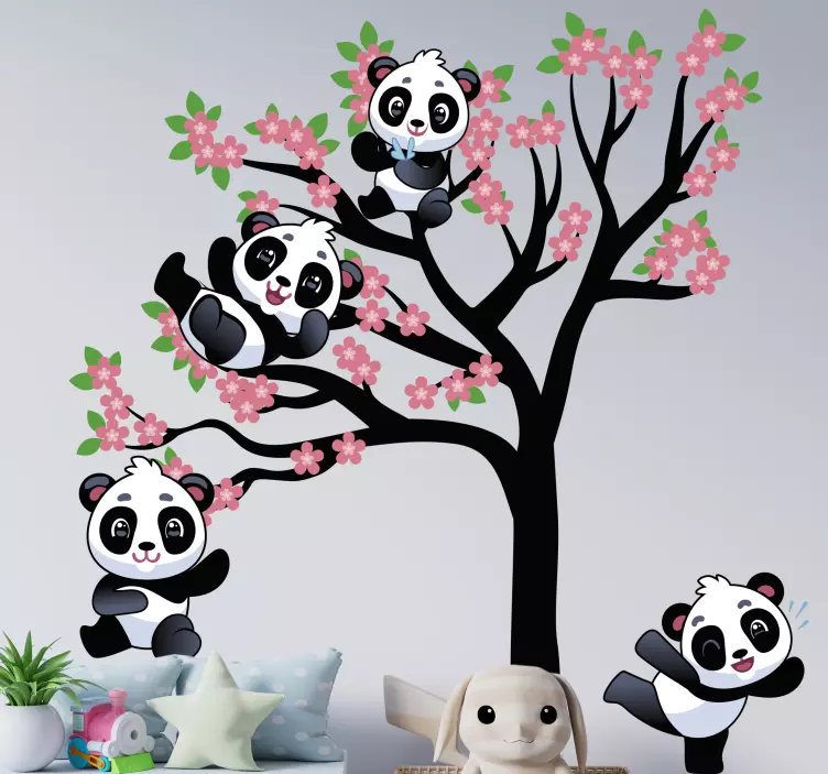 Pet wall art playful panda designs - TenStickers