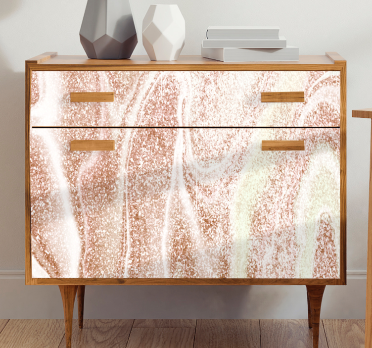 Pink and gold marble effect furniture sticker - TenStickers