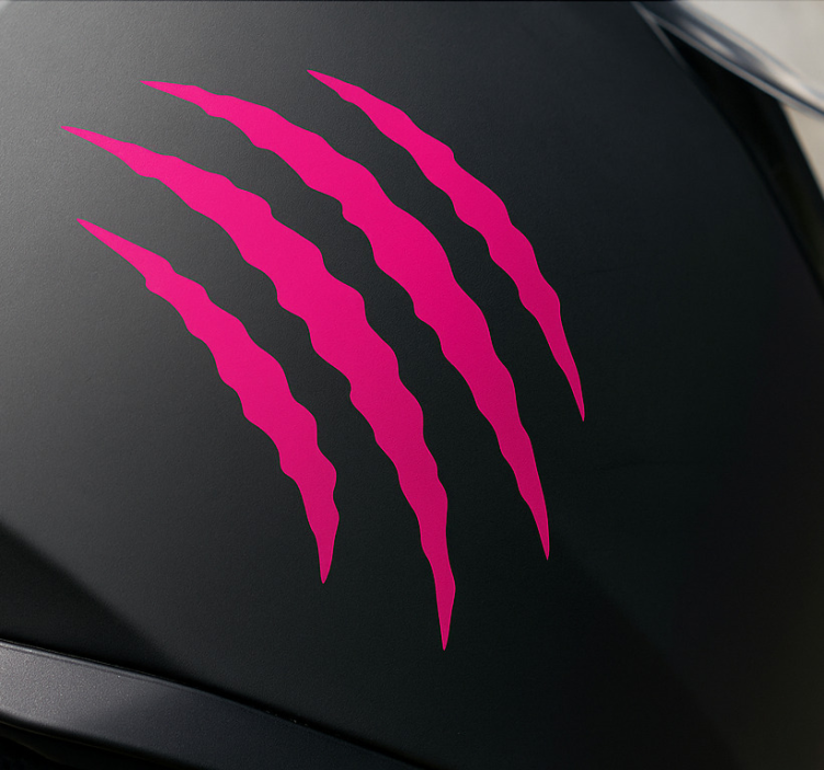 Pink claw scratches motorcycle sticker - TenStickers