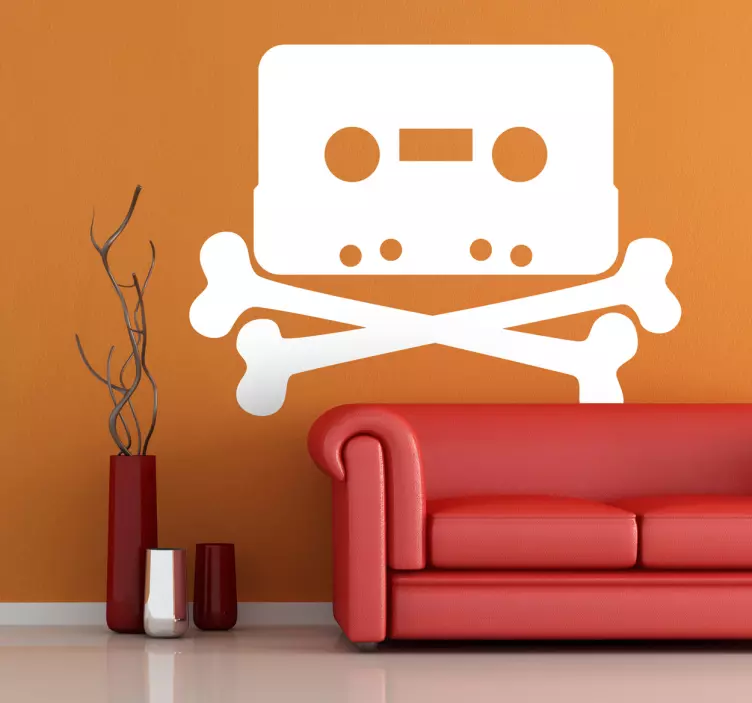Pirate Music Tape Sticker - TenStickers