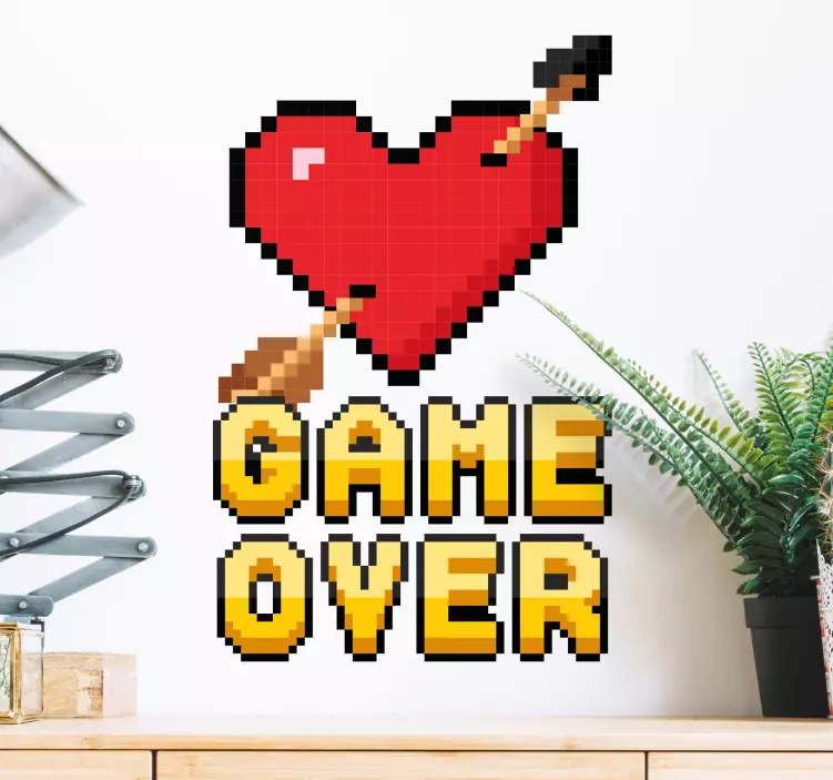 Pixel Heart Icon wall sticker - TenStickers