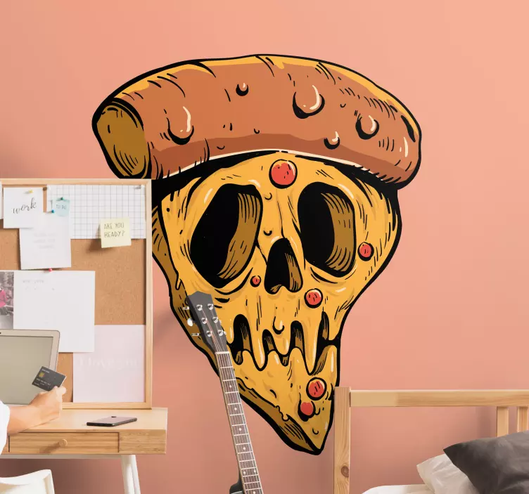 Pizza Skull Design object sticker - TenStickers