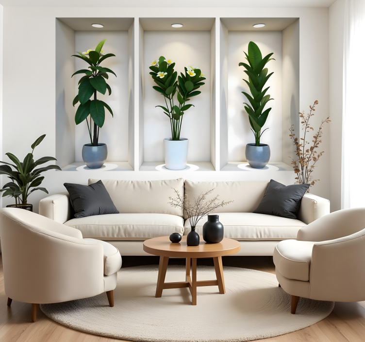 Plants in small spaces visual effects wall sticker - TenStickers