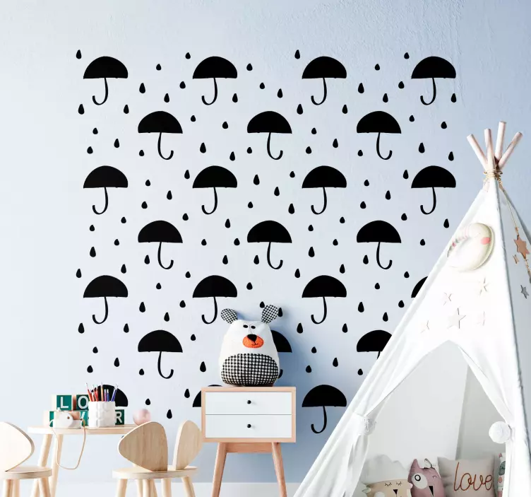 Playful Umbrella Pattern wall stickers for kid - TenStickers