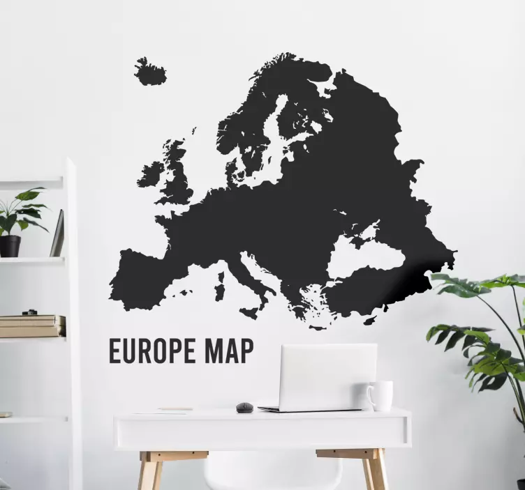 Political Europe map world map wall sticker - TenStickers