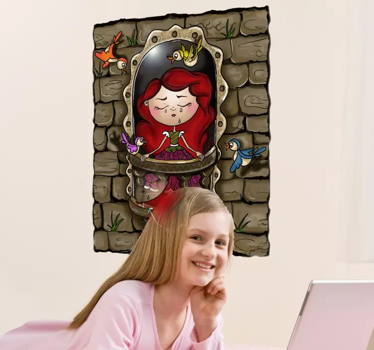 Princess in Tower Sticker - TenStickers
