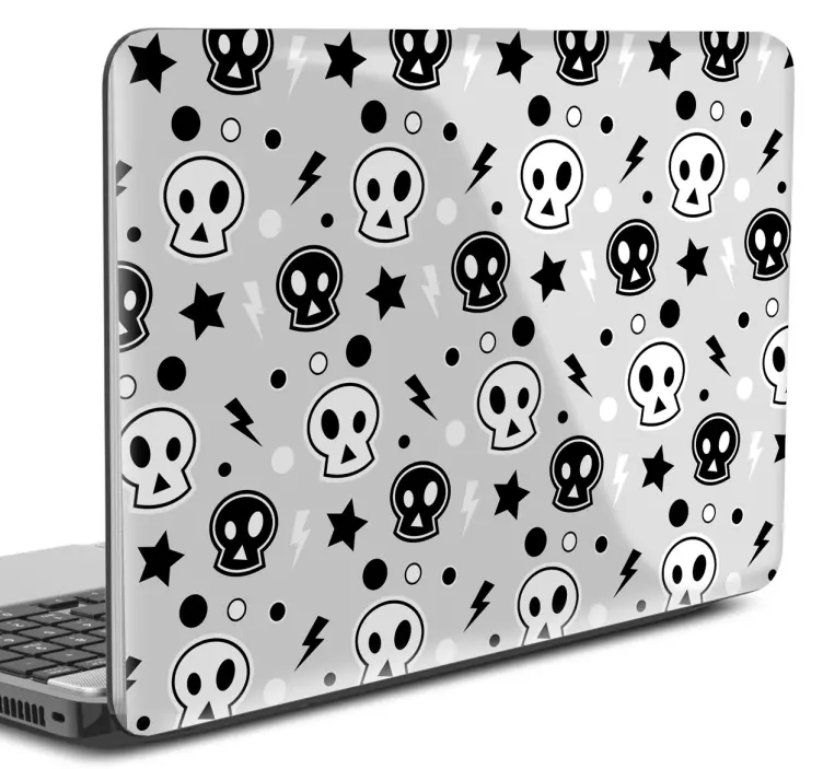 Punk Skull Laptop Sticker - TenStickers