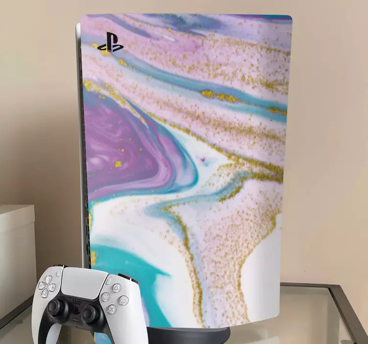 Purple and blue nebulose  PS5 sticker - TenStickers