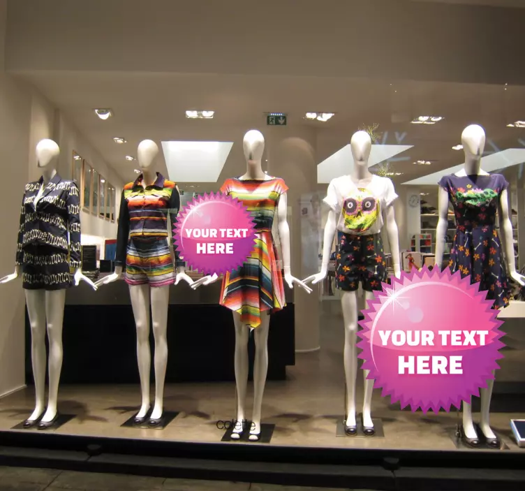 Purple Spike Circle Customisable Window Sticker - TenStickers