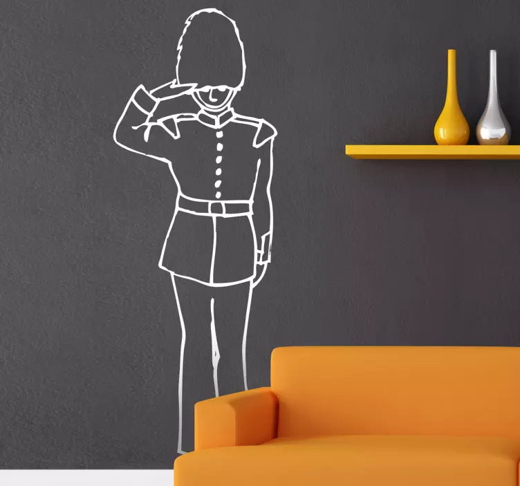 Queen's Guard Outline Wall Sticker - TenStickers