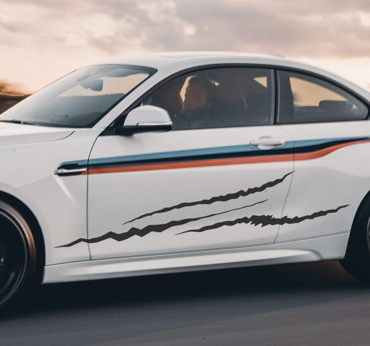 Race car with scratch Car Sticker - TenStickers