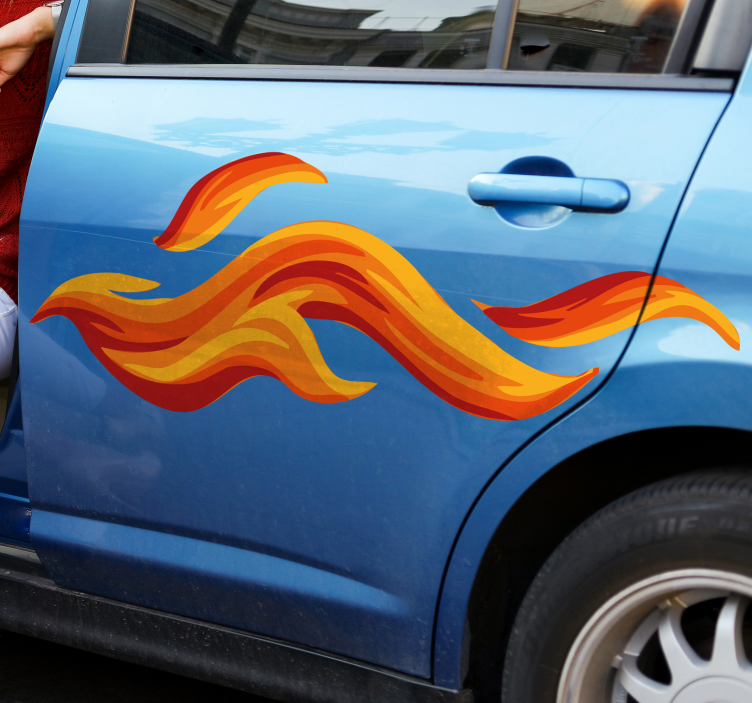 Racing flame car  vinyl sticker - TenStickers