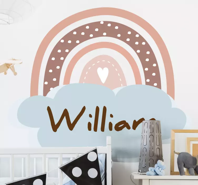 Rainbow personalized baby wall stickers for kid - TenStickers