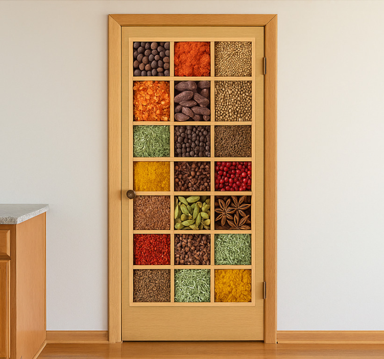 Realistic food spices door sticker - TenStickers