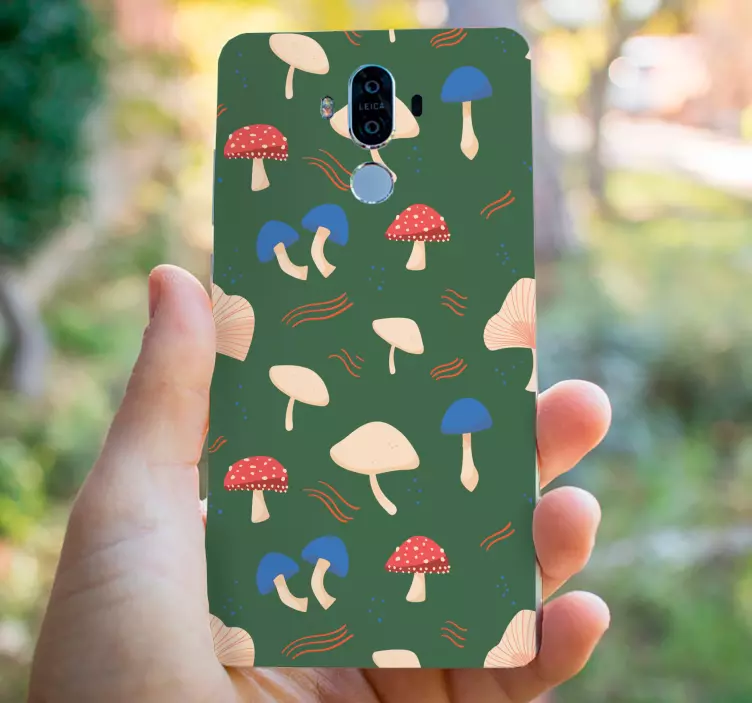 Red and white realistic mushrooms  huawei decal - TenStickers
