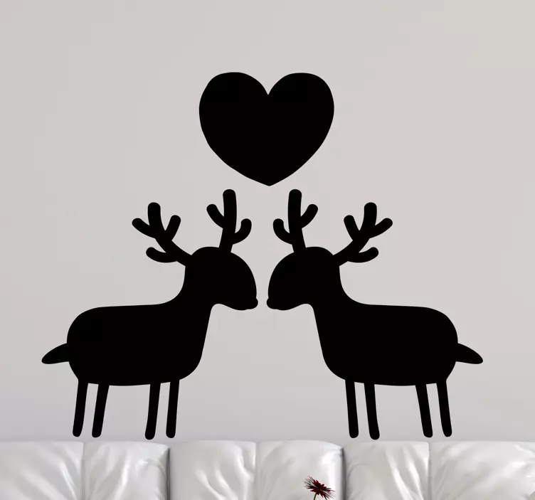 Reindeer Love Heart farm animal wall sticker - TenStickers