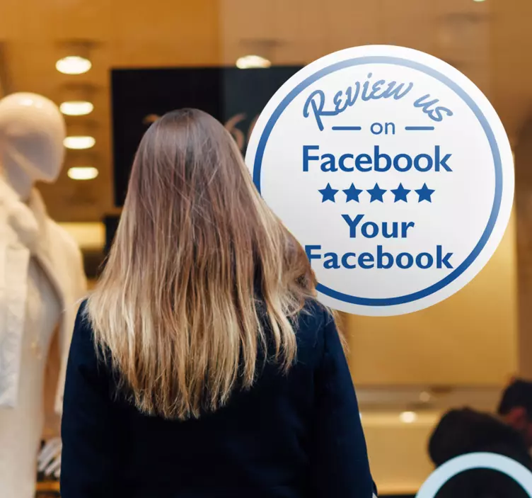 Review us on Facebook Customisable Sticker - TenStickers