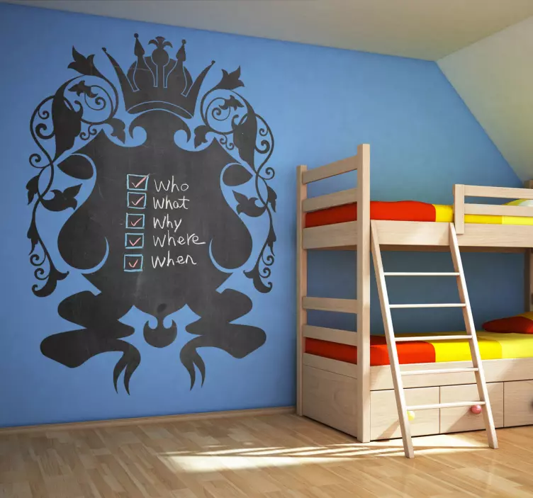 Royal Shield Blackboard Sticker - TenStickers