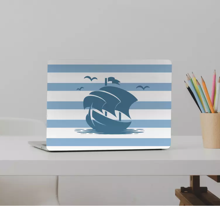 Sailboat Ocean Theme laptop skin - TenStickers