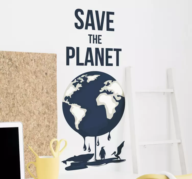 Save the planet wall decal - TenStickers