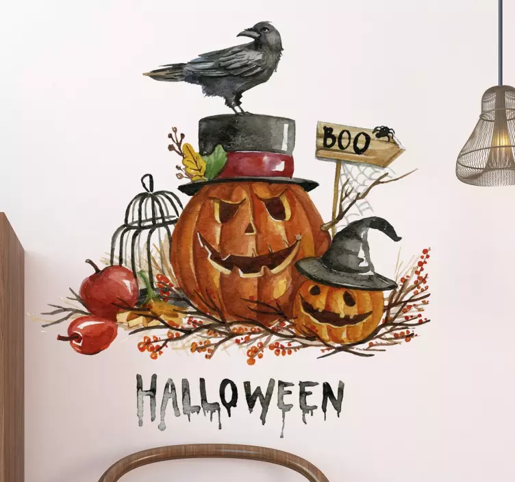 Scary pumpkins halloween sticker - TenStickers