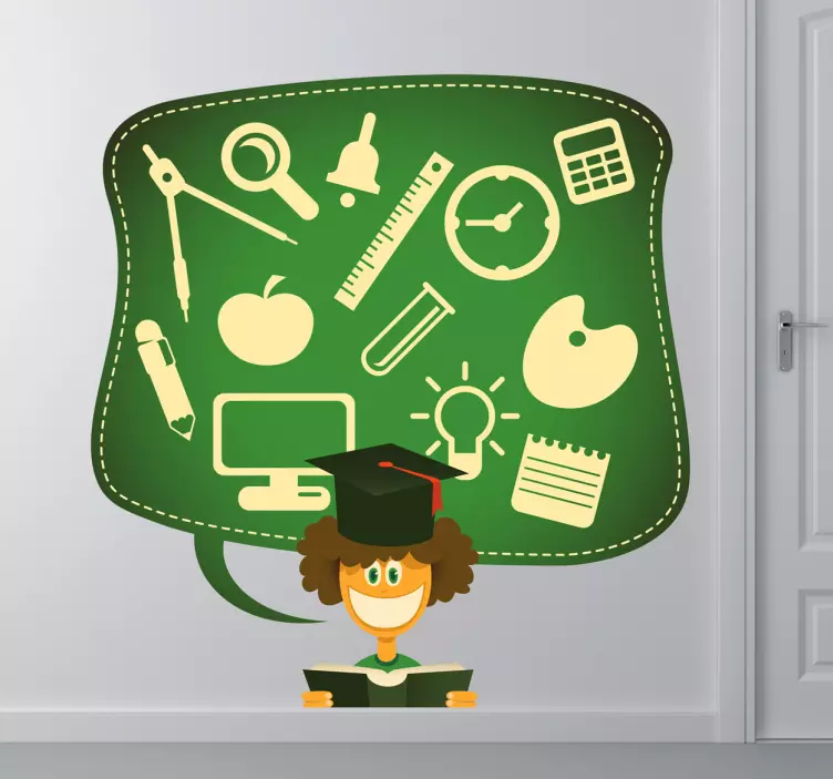 School Student Thoughts Decorative Sticker - TenStickers