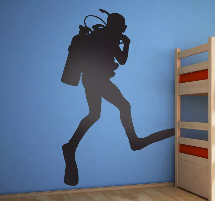 Scuba Diver Silhouette Sticker - TenStickers
