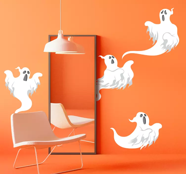 Set of ghosts halloween sticker - TenStickers