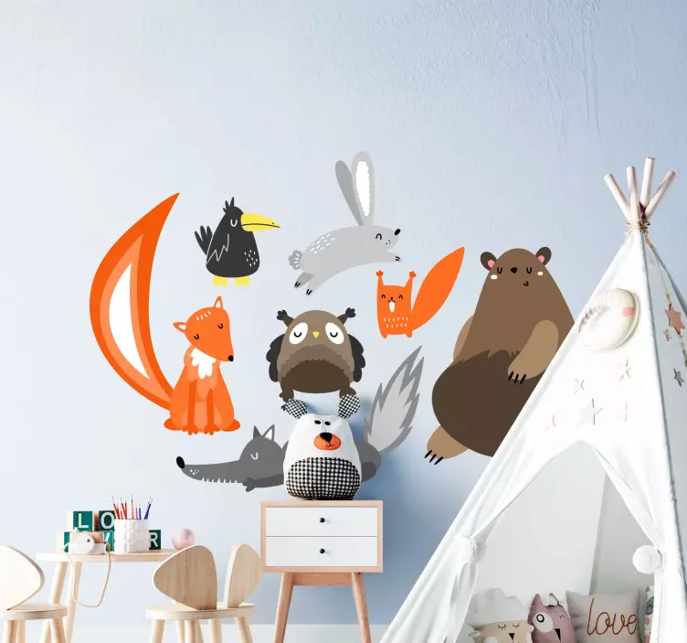 Set of nordic animals  nursery wall sticker - TenStickers