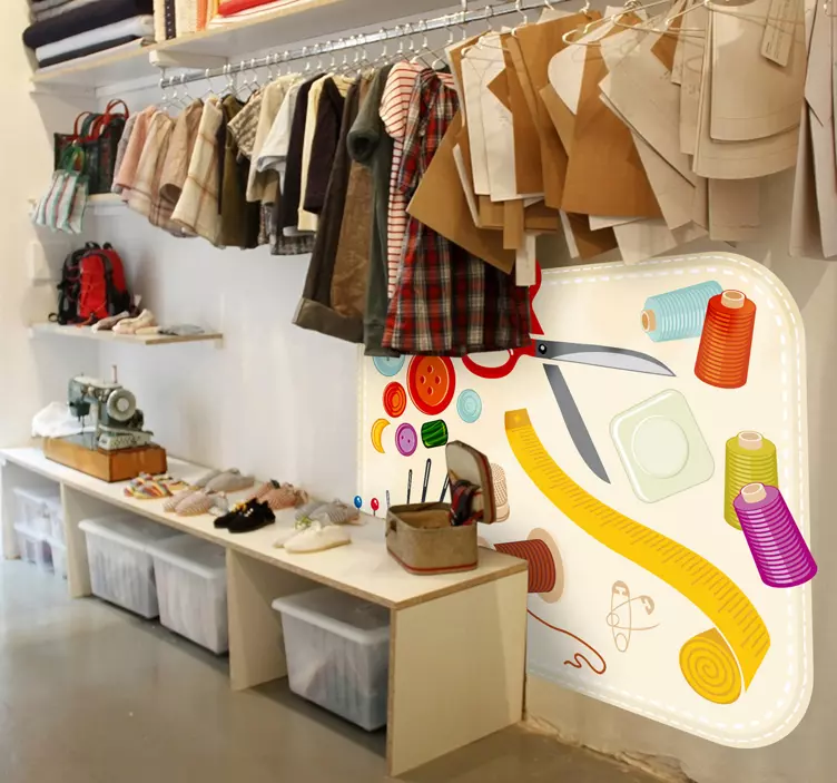 Sewing Kit Mural - TenStickers