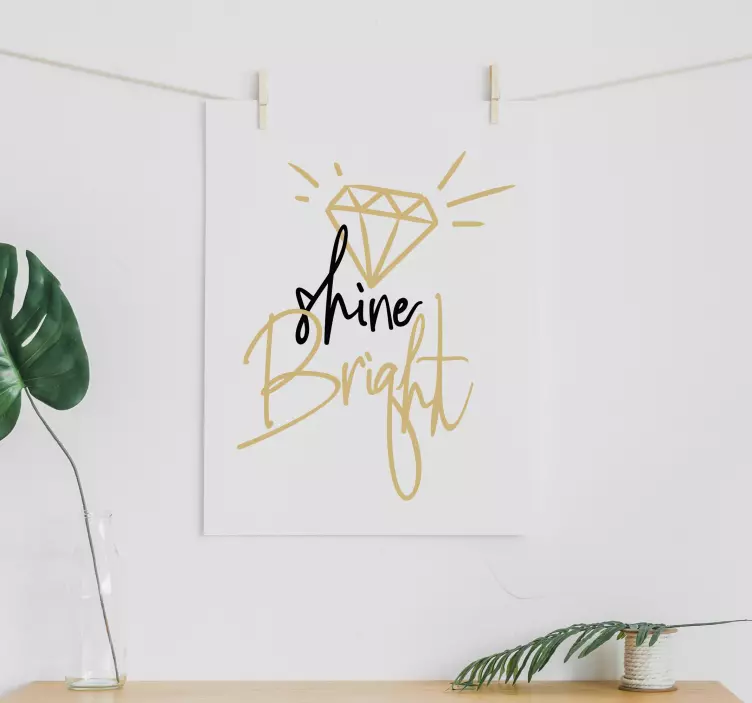 Shine Bright Wall Text Sticker - TenStickers