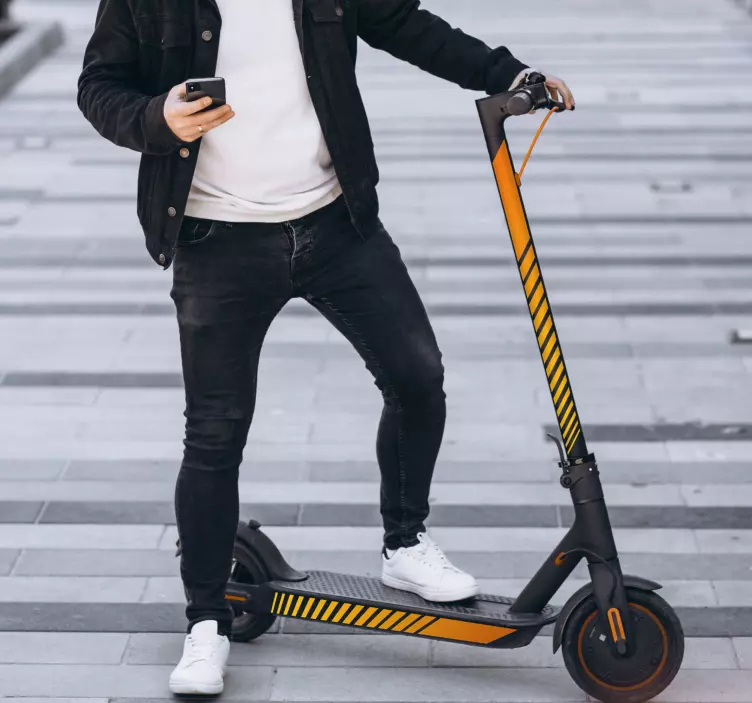 Skateboard Orange Strips scooter sticker - TenStickers
