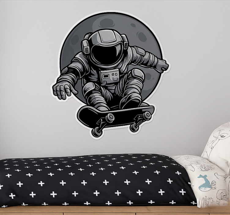 Astronaut skater  childrens' wall stickers - TenStickers
