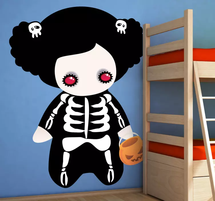 Skeleton Costume Girl Kids Sticker - TenStickers