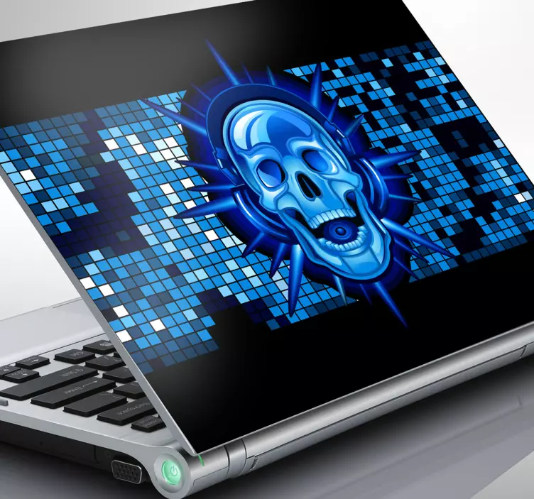 Blue Skeleton laptop sticker - TenStickers