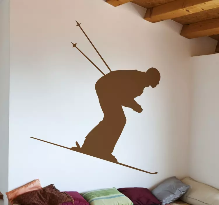Skier Silhouette Wall Sticker - TenStickers