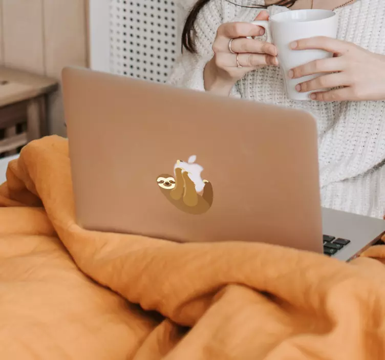 Sloth macbook wild animal sticker - TenStickers