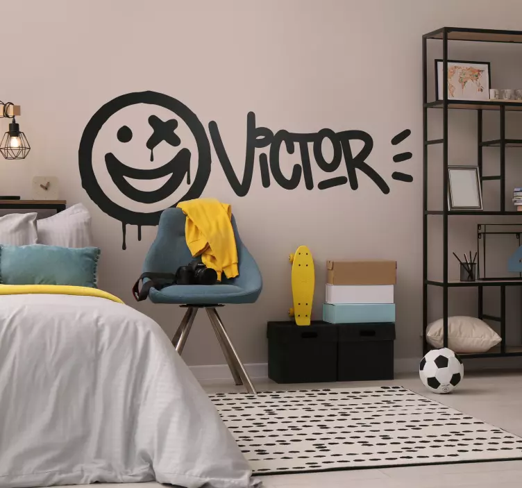 "smiley" name urban decal - TenStickers