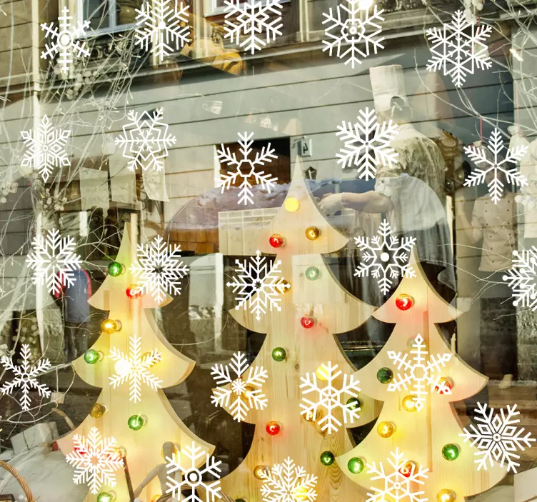 Snowflakes display  christmas sticker - TenStickers