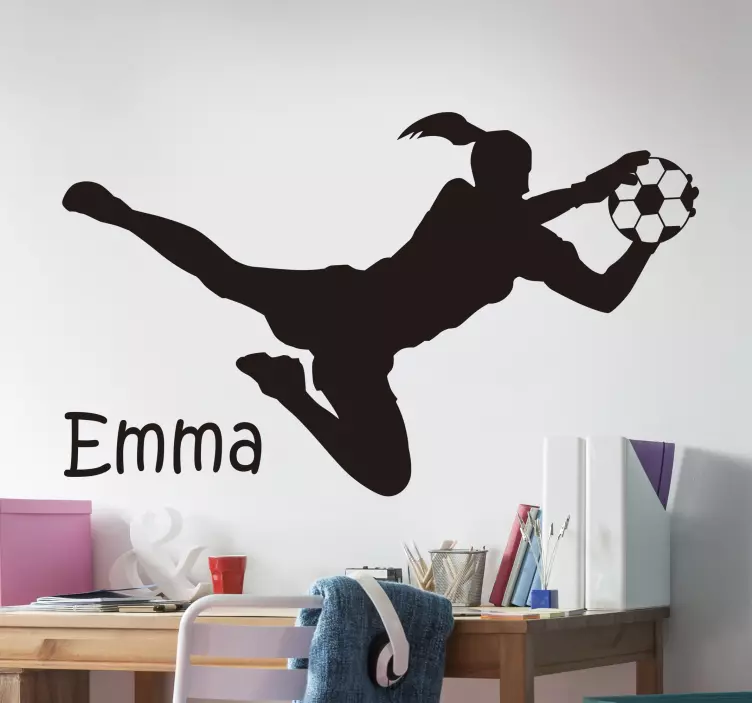Soccer goalkeeper monocolor football wall sticker - TenStickers
