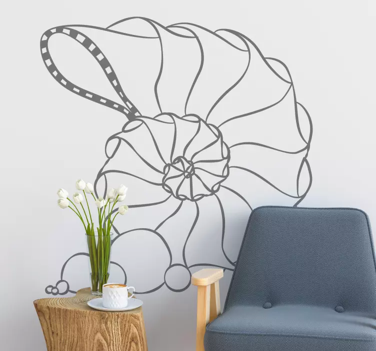 Spiral seashell fish wall sticker - TenStickers