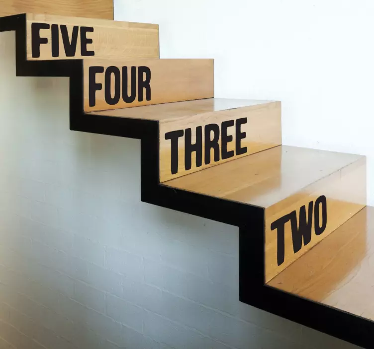 Numbers Text Stair Decal - TenStickers