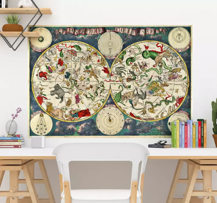 Star map science vinyl sticker - TenStickers